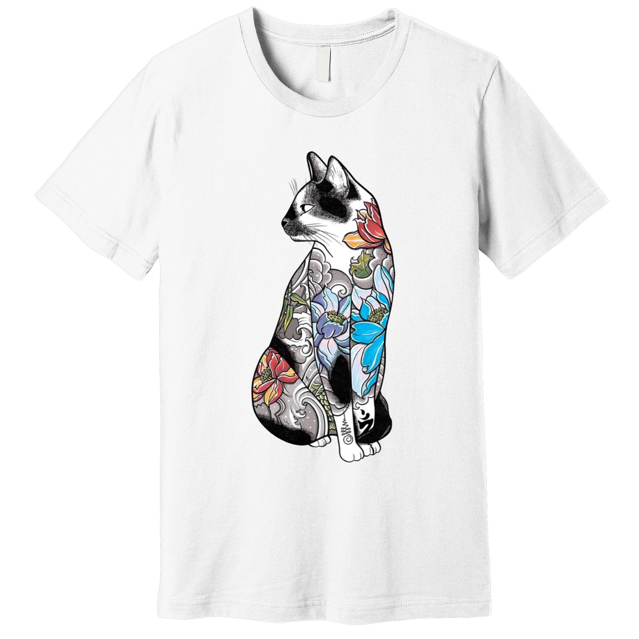 Cat In Lotus Tattoo Premium T-Shirt