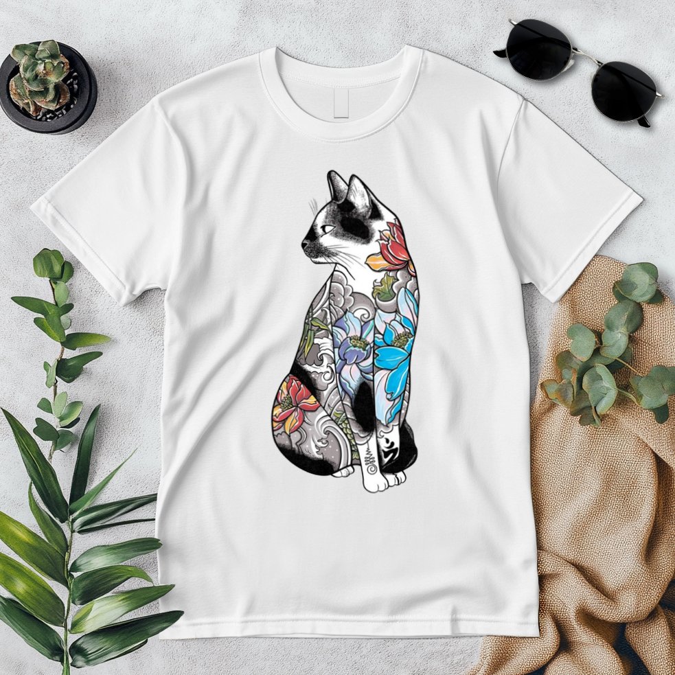 Cat In Lotus Tattoo Premium T-Shirt
