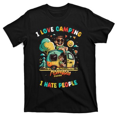 Camping I love Camping I Hate People Outdoors Funny Vintage T-Shirt