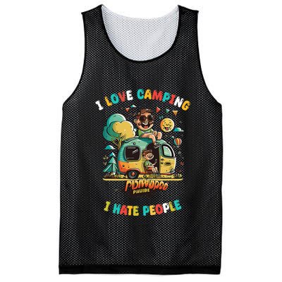 Camping I love Camping I Hate People Outdoors Funny Vintage Mesh Reversible Basketball Jersey Tank