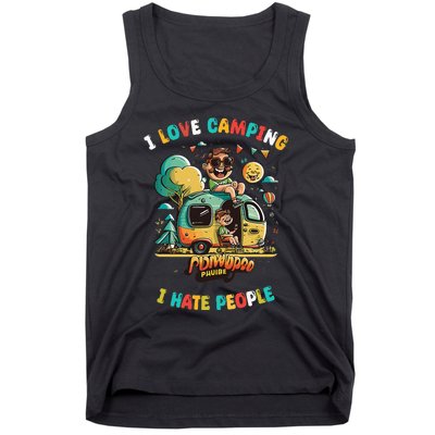 Camping I love Camping I Hate People Outdoors Funny Vintage Tank Top