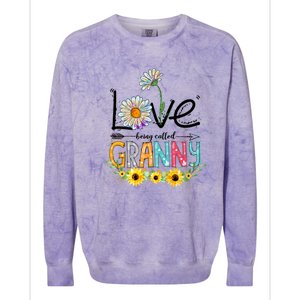 Cute I Love Being Called Granny Sunflower Mothers Day Gift Colorblast Crewneck Sweatshirt