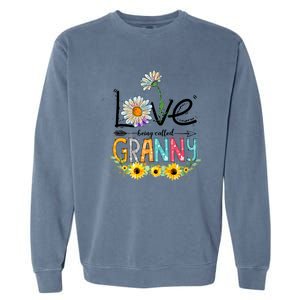 Cute I Love Being Called Granny Sunflower Mothers Day Gift Garment-Dyed Sweatshirt