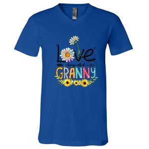 Cute I Love Being Called Granny Sunflower Mothers Day Gift V-Neck T-Shirt