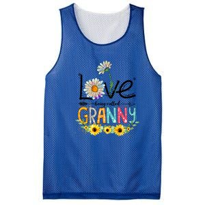 Cute I Love Being Called Granny Sunflower Mothers Day Gift Mesh Reversible Basketball Jersey Tank