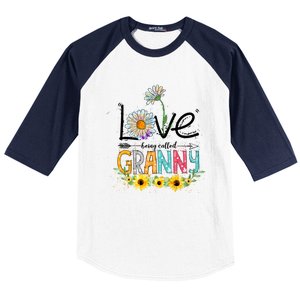 Cute I Love Being Called Granny Sunflower Mothers Day Gift Baseball Sleeve Shirt