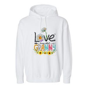 Cute I Love Being Called Granny Sunflower Mothers Day Gift Garment-Dyed Fleece Hoodie