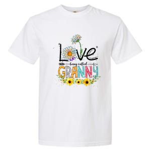 Cute I Love Being Called Granny Sunflower Mothers Day Gift Garment-Dyed Heavyweight T-Shirt