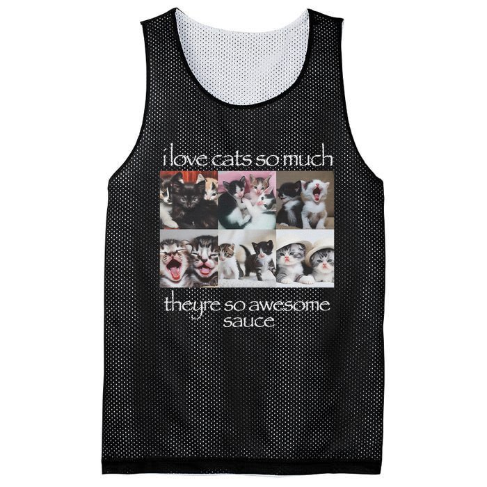 Cat I Love Cats So Much They Are So Awesome Mesh Reversible Basketball Jersey Tank