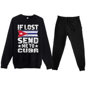 Cuban If Lost Send Me To Cuba Premium Crewneck Sweatsuit Set