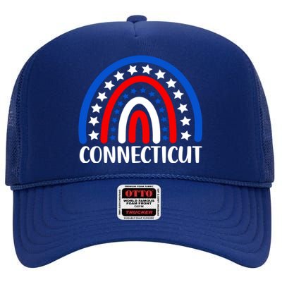 Connecticugift I Love Connecticut Usa Gift High Crown Mesh Back Trucker Hat