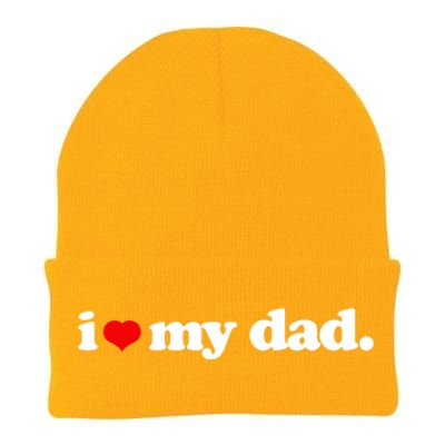 Cute I Love My Dad Top I Heart Dad Fathers Day Birthday Gift Knit Cap Winter Beanie