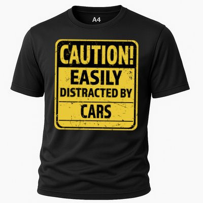 Caution I Like To Talk About Cars Gift Car Lover Gift Cooling Performance Crew T-Shirt