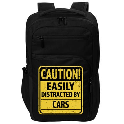 Caution I Like To Talk About Cars Gift Car Lover Gift Impact Tech Backpack