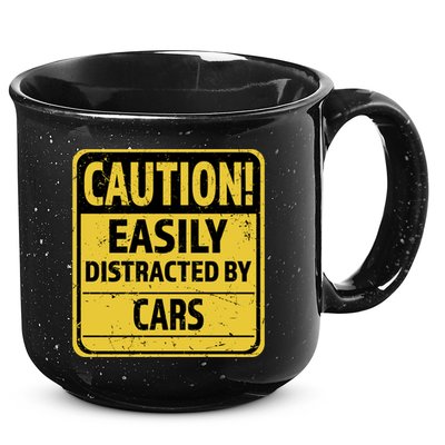 Caution I Like To Talk About Cars Gift Car Lover Gift 15oz Campfire Ceramic Mug