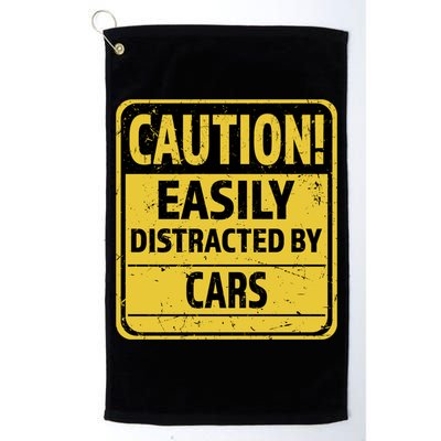 Caution I Like To Talk About Cars Gift Car Lover Gift Golf Towel