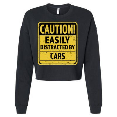 Caution I Like To Talk About Cars Gift Car Lover Gift Cropped Pullover Crew