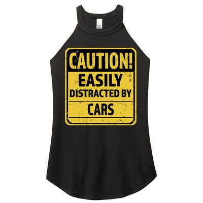 Caution I Like To Talk About Cars Gift Car Lover Gift Women's Perfect Tri Rocker Tank
