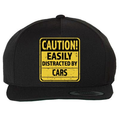 Caution I Like To Talk About Cars Gift Car Lover Gift Wool Snapback Cap