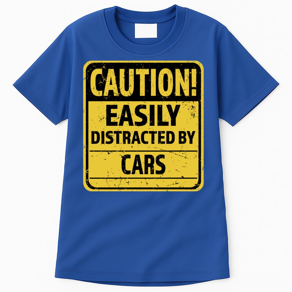 Caution I Like To Talk About Cars Gift Car Lover Gift Tall T-Shirt