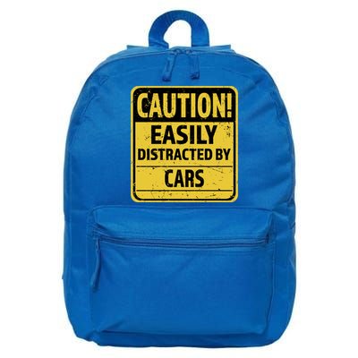 Caution I Like To Talk About Cars Gift Car Lover Gift 16 in Basic Backpack