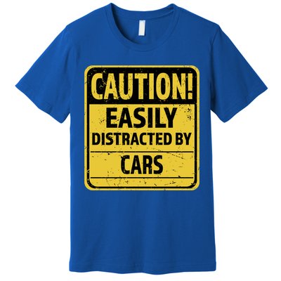 Caution I Like To Talk About Cars Gift Car Lover Gift Premium T-Shirt