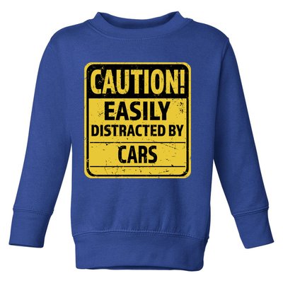 Caution I Like To Talk About Cars Gift Car Lover Gift Toddler Sweatshirt