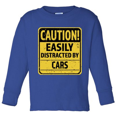 Caution I Like To Talk About Cars Gift Car Lover Gift Toddler Long Sleeve Shirt