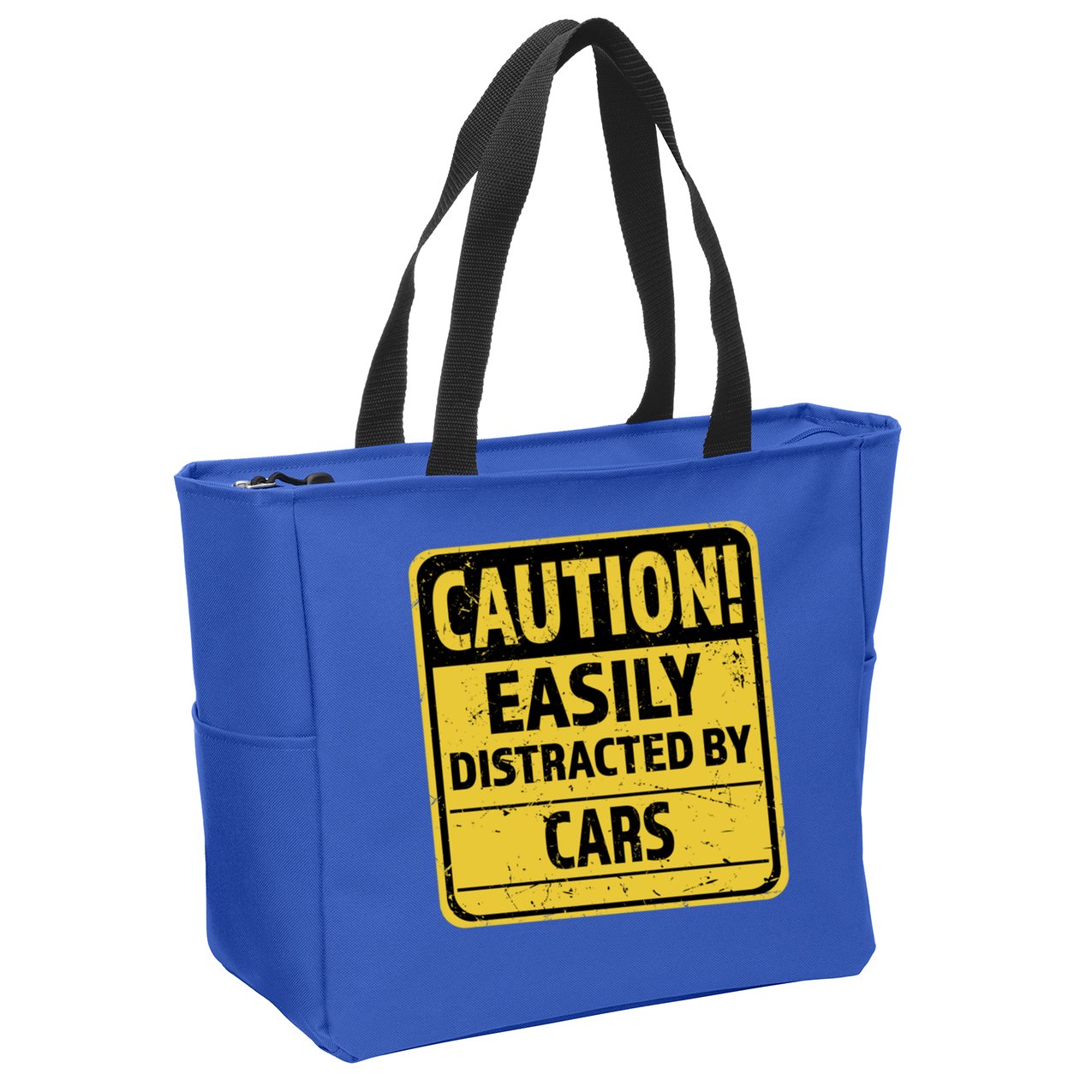 Caution I Like To Talk About Cars Gift Car Lover Gift Zip Tote Bag