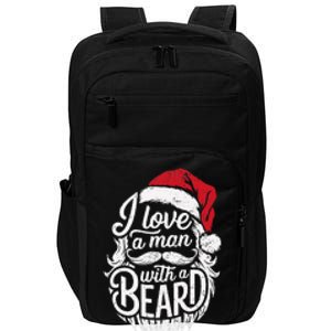 Christmas I Love A Man With A Beard Funny Santa Claus Grunge Impact Tech Backpack