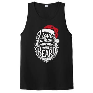 Christmas I Love A Man With A Beard Funny Santa Claus Grunge PosiCharge Competitor Tank