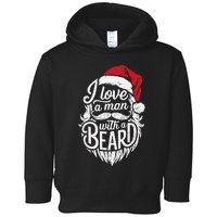 Christmas I Love A Man With A Beard Funny Santa Claus Grunge Toddler Hoodie