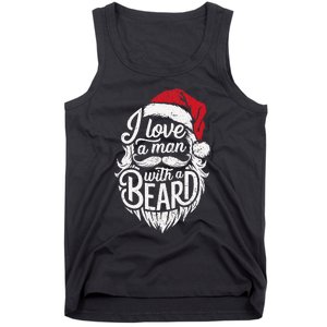 Christmas I Love A Man With A Beard Funny Santa Claus Grunge Tank Top