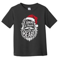 Christmas I Love A Man With A Beard Funny Santa Claus Grunge Toddler T-Shirt