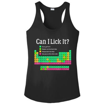 Can I Lick It Periodic Table Teacher Ladies PosiCharge Competitor Racerback Tank