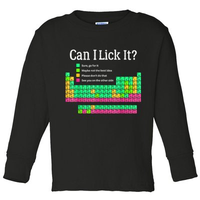 Can I Lick It Periodic Table Teacher Toddler Long Sleeve Shirt