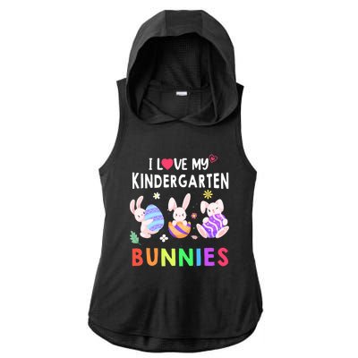 Cute I Love My Kindergarten Bunnies Teacher Happy Easter Day Gift Ladies PosiCharge Tri-Blend Wicking Draft Hoodie Tank