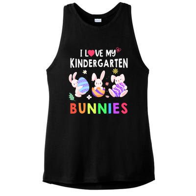 Cute I Love My Kindergarten Bunnies Teacher Happy Easter Day Gift Ladies PosiCharge Tri-Blend Wicking Tank