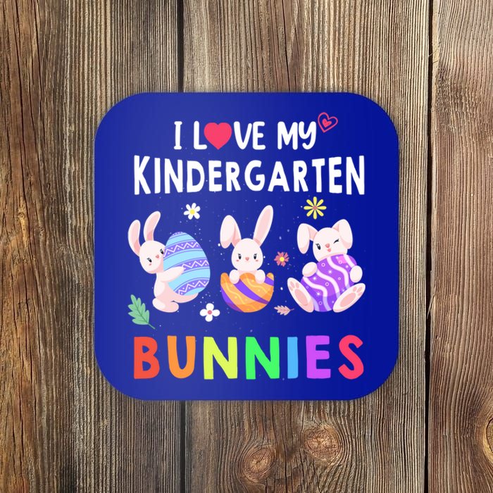 Cute I Love My Kindergarten Bunnies Teacher Happy Easter Day Gift Coaster