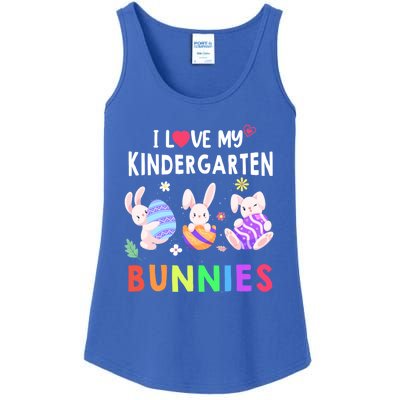 Cute I Love My Kindergarten Bunnies Teacher Happy Easter Day Gift Ladies Essential Tank