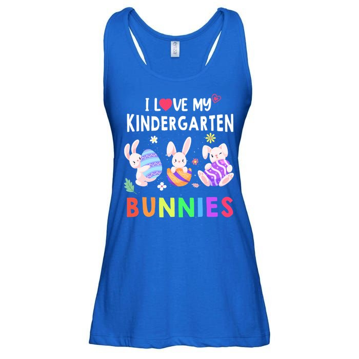 Cute I Love My Kindergarten Bunnies Teacher Happy Easter Day Gift Ladies Essential Flowy Tank