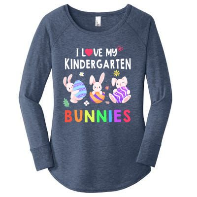 Cute I Love My Kindergarten Bunnies Teacher Happy Easter Day Gift Women's Perfect Tri Tunic Long Sleeve Shirt