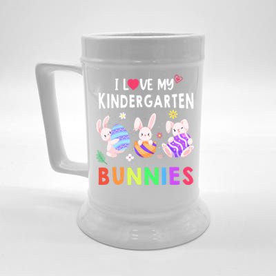 Cute I Love My Kindergarten Bunnies Teacher Happy Easter Day Gift Beer Stein