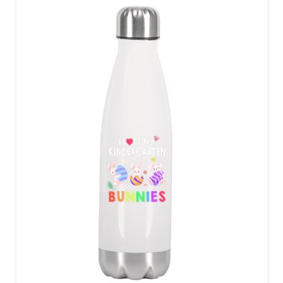 Cute I Love My Kindergarten Bunnies Teacher Happy Easter Day Gift Stainless Steel Insulated Water Bottle