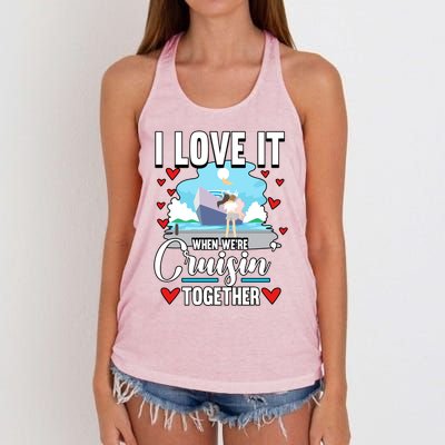 Cruise I Love It When We Are Cruising Together Gift Women's Knotted Racerback Tank