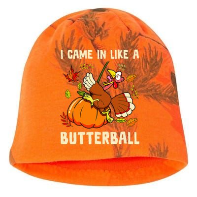 Came In Like A Butterball Funny Thanksgiving Kati - Camo Knit Beanie