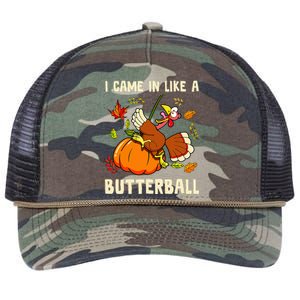 Came In Like A Butterball Funny Thanksgiving Retro Rope Trucker Hat Cap