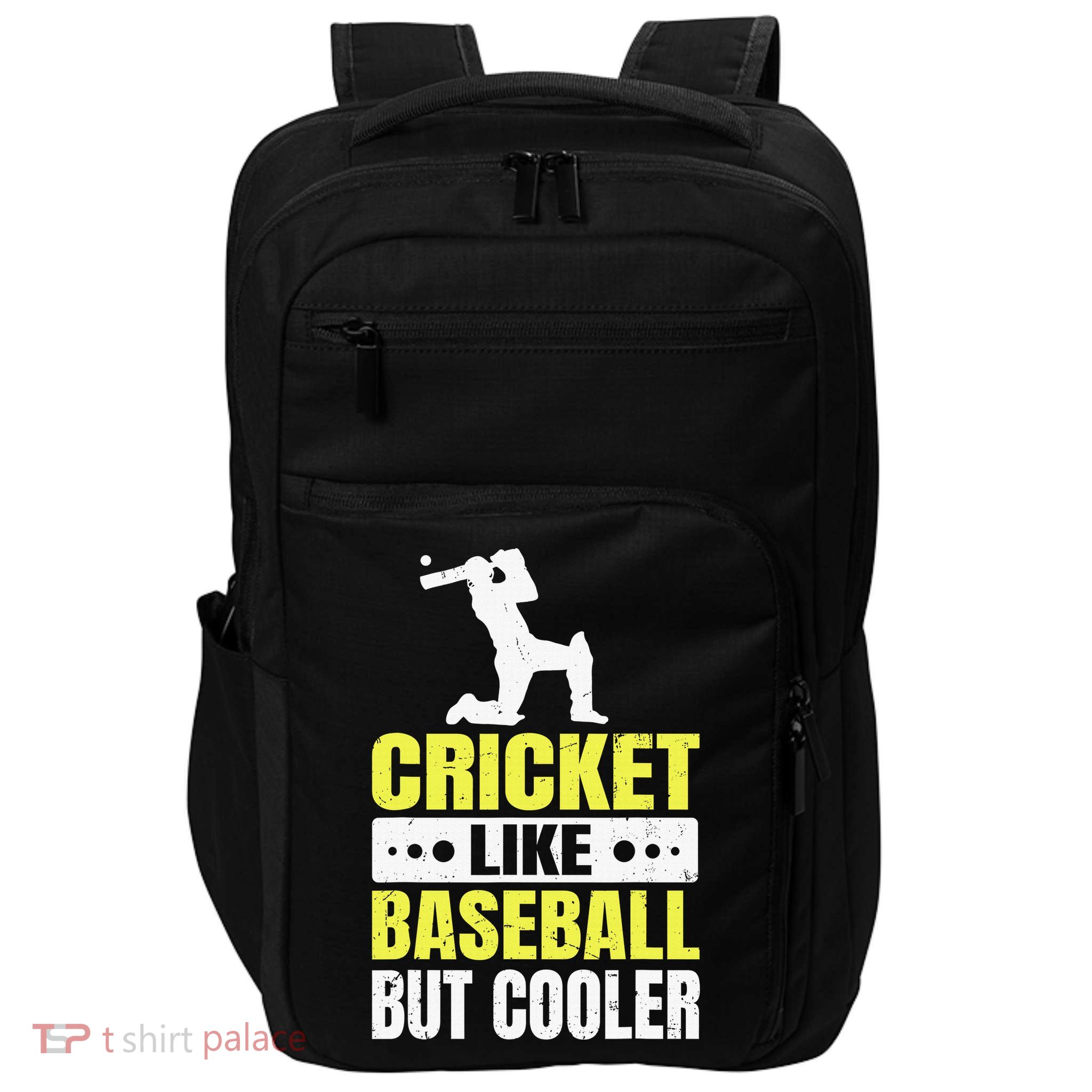 Cricket It’s Like Baseball But Cooler Funny Cricket Player Impact Tech Backpack