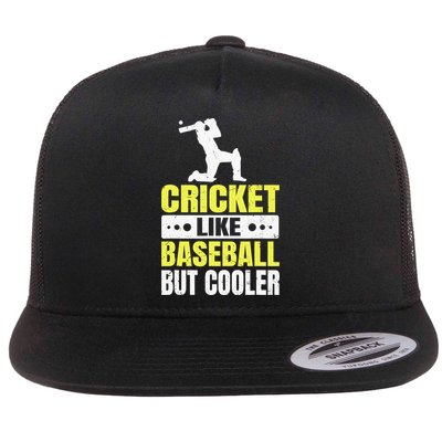 Cricket It’s Like Baseball But Cooler Funny Cricket Player Flatbill Hat