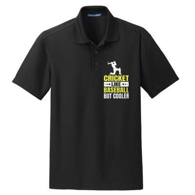 Cricket It’s Like Baseball But Cooler Funny Cricket Player Dry Zone Grid Polo